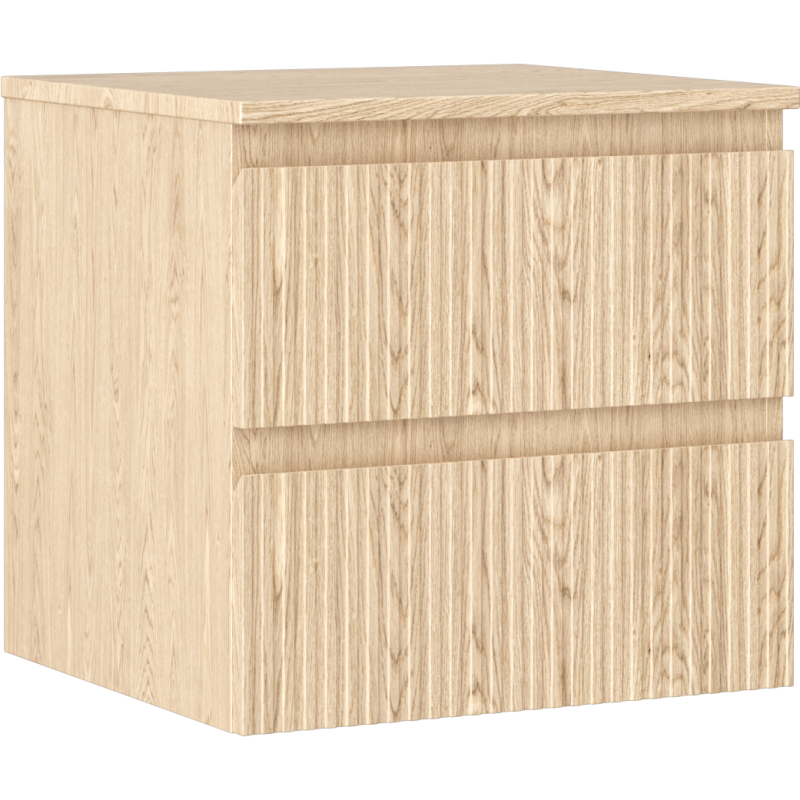 Mexen Rivel шкаф за баня 50 см с плот, 2 чекмеджета, релефен, дъб - 91A20-05047-2-BFFC81