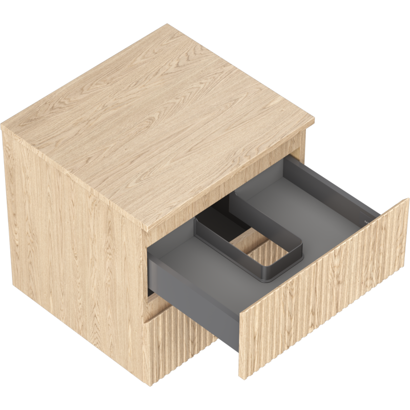 Mexen Rivel шкаф за баня 50 см с плот, 2 чекмеджета, релефен, дъб - 91A20-05047-2-BFFC81