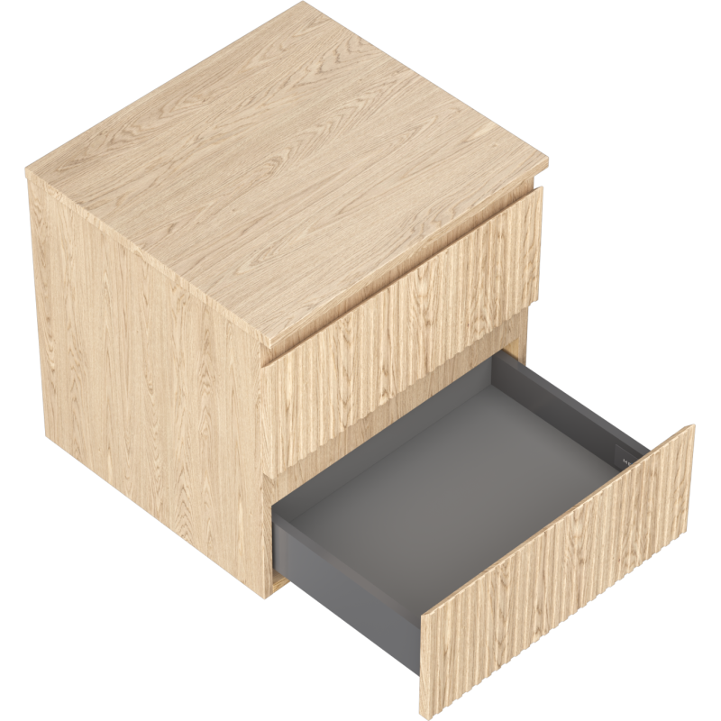 Mexen Rivel шкаф за баня 50 см с плот, 2 чекмеджета, релефен, дъб - 91A20-05047-2-BFFC81