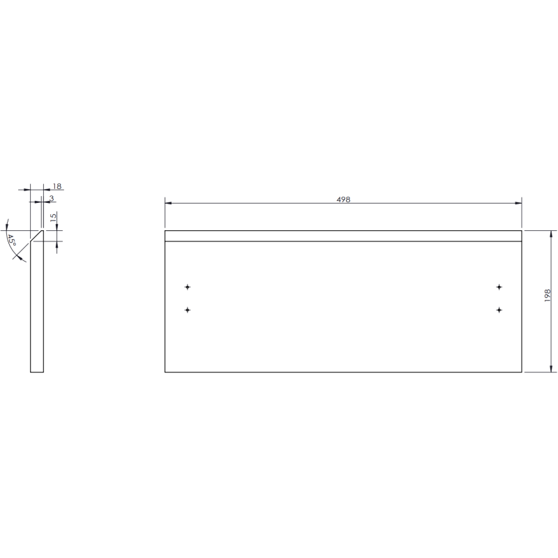 Mexen Rivel шкаф за баня 50 см с плот, 2 чекмеджета, релефен, дъб - 91A20-05047-2-BFFC81