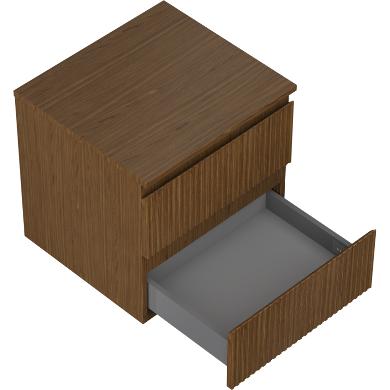 Mexen Rivel шкаф за баня за мивка с плот, 50 см, 2 чекмеджета, орех - 91A20-05047-2-BFFC86