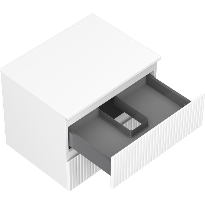 Mexen Rivel шкафче за баня под умивалник 60 см с плот, 2 чекмеджета, оребрено,