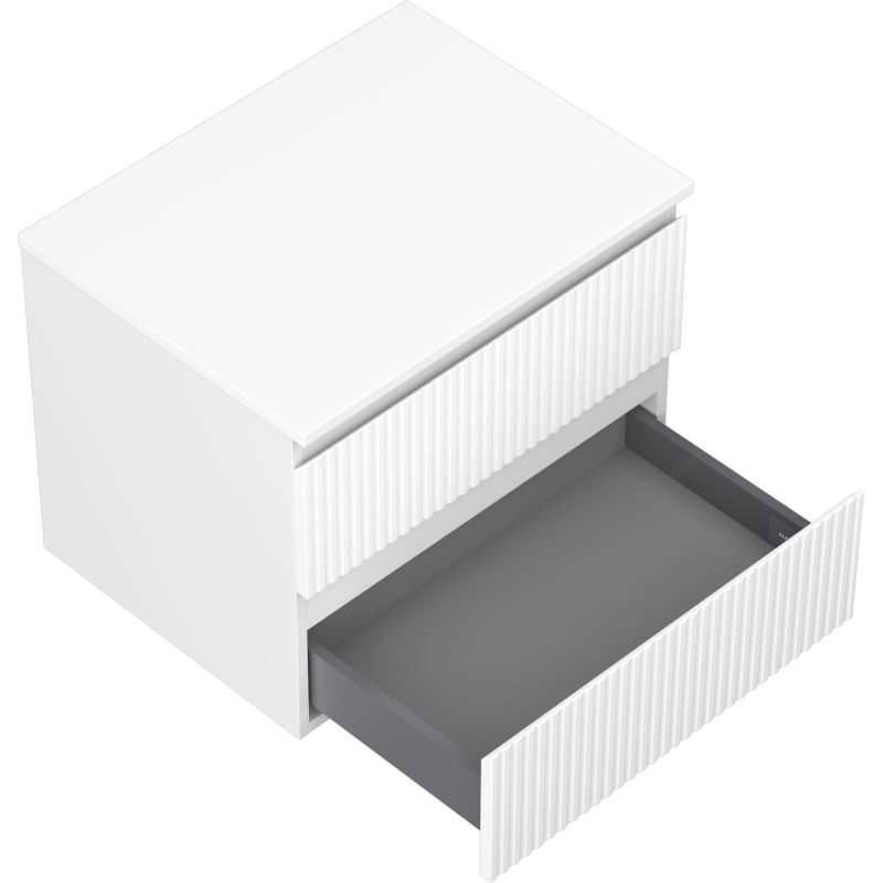 Mexen Rivel шкафче за баня под умивалник 60 см с плот, 2 чекмеджета, оребрено,