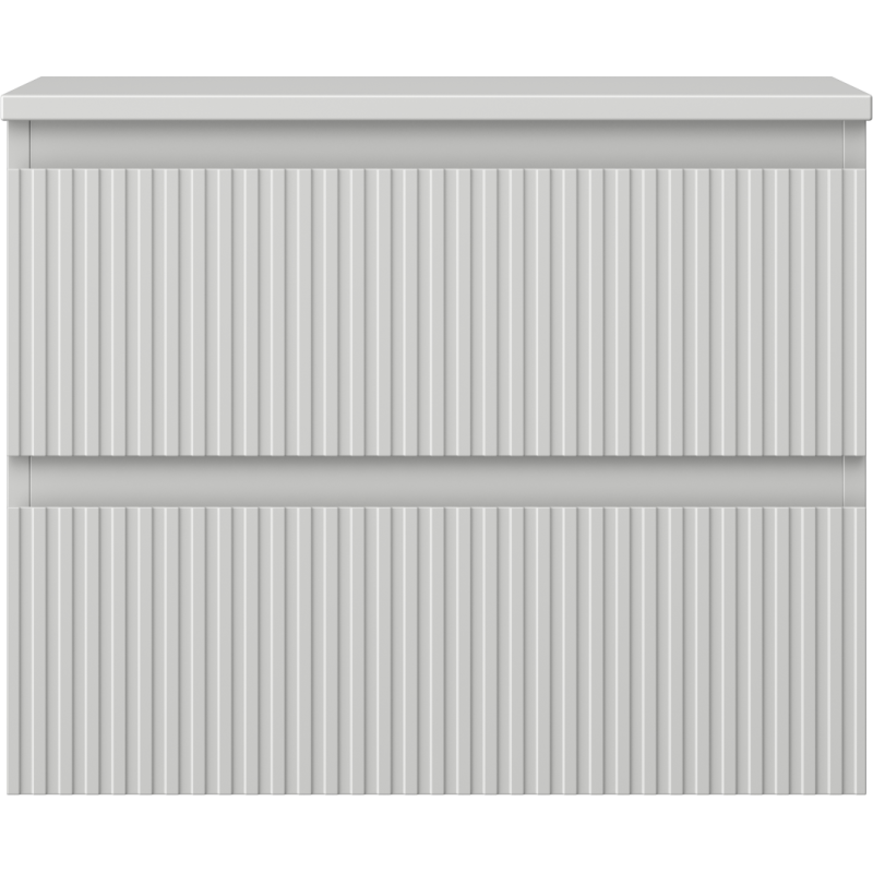 Mexen Rivel шкаф за баня под мивка 60 см с плот, 2 чекмеджета, релефни, сив мат - 91A20-06047-2-BFFC62