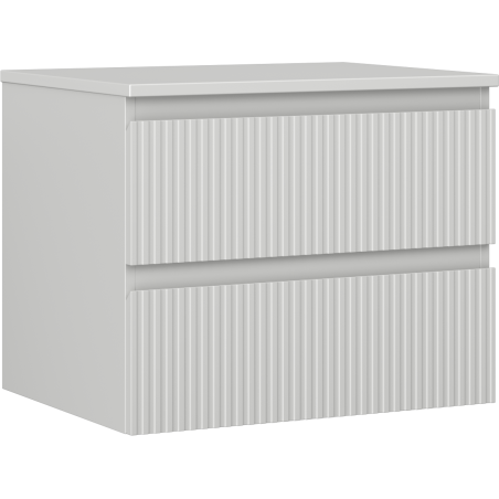 Mexen Rivel шкаф за баня под мивка 60 см с плот, 2 чекмеджета, релефни, сив мат - 91A20-06047-2-BFFC62