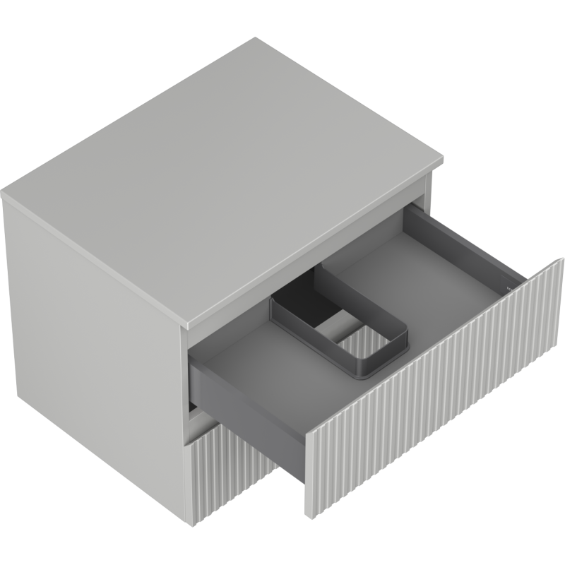 Mexen Rivel шкаф за баня под мивка 60 см с плот, 2 чекмеджета, релефни, сив мат - 91A20-06047-2-BFFC62