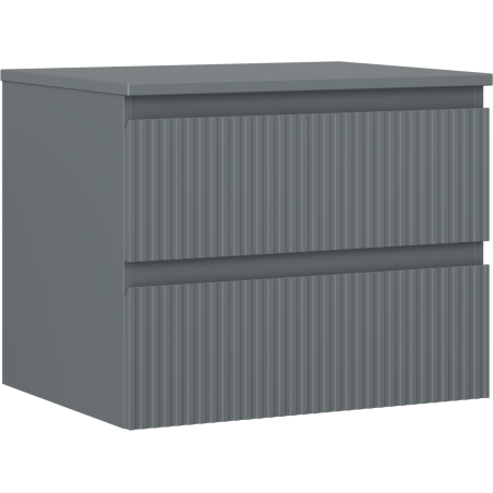 Mexen Rivel шкаф за баня под мивка 60 см с плот, 2 чекмеджета, оребрен, графит мат - 91A20-06047-2-BFFC66