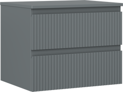 Mexen Rivel шкаф за баня под мивка 60 см с плот, 2 чекмеджета, оребрен, графит мат - 91A20-06047-2-BFFC66