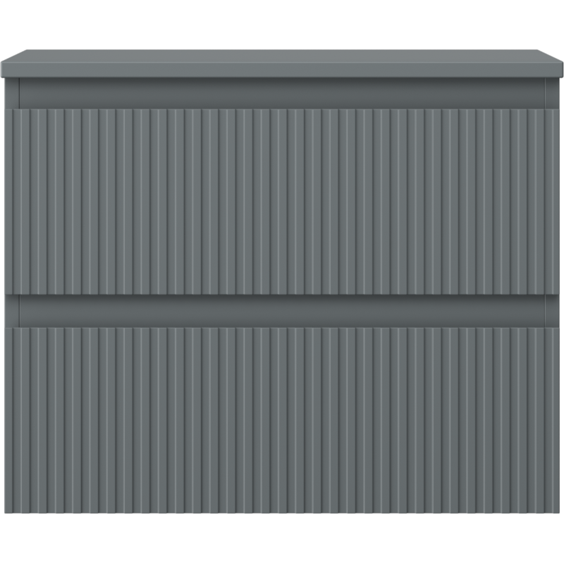 Mexen Rivel шкаф за баня под мивка 60 см с плот, 2 чекмеджета, оребрен, графит мат - 91A20-06047-2-BFFC66