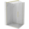 Mexen Rox плъзгаща се душ кабина 135 x 80 см, прозрачна, с четкано злато