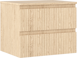 Mexen Rivel шкаф за баня под мивка 60 cm с плот, 2 чекмеджета, рифеловано, дъб - 91A20-06047-2-BFFC81