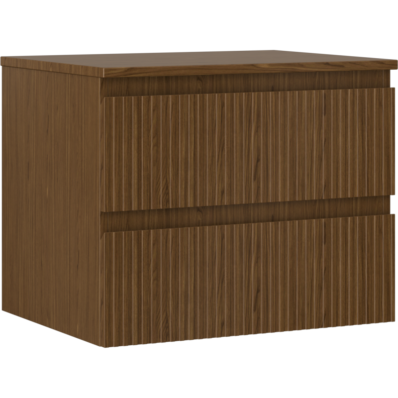 Mexen Rivel шкаф за баня с мивка 60 см с плот, 2 чекмеджета, орехова текстура - 91A20-06047-2-BFFC86