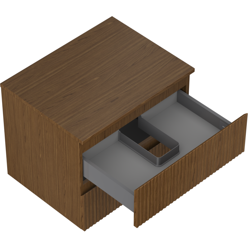 Mexen Rivel шкаф за баня с мивка 60 см с плот, 2 чекмеджета, орехова текстура - 91A20-06047-2-BFFC86