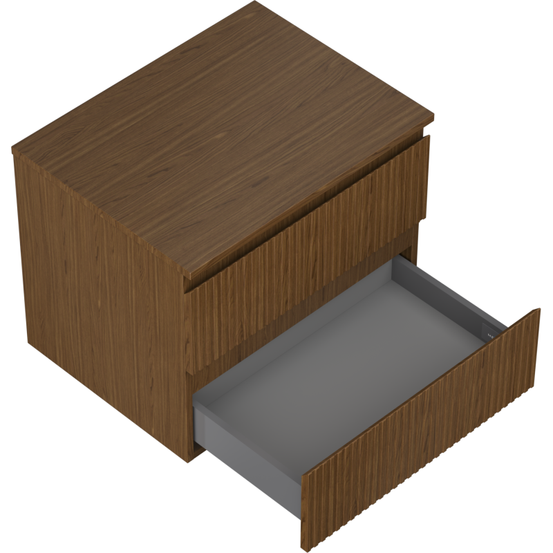 Mexen Rivel шкаф за баня с мивка 60 см с плот, 2 чекмеджета, орехова текстура - 91A20-06047-2-BFFC86