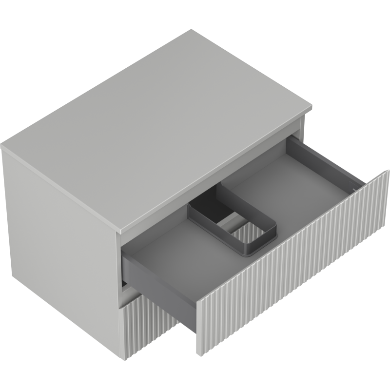 Mexen Rivel баня шкаф под мивка 70 см с плот, 2 чекмеджета, рифлен , сив мат - 91A20-07047-2-BFFC62