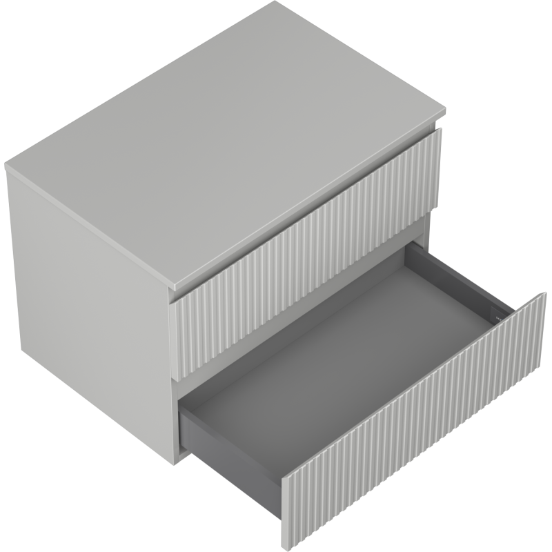 Mexen Rivel баня шкаф под мивка 70 см с плот, 2 чекмеджета, рифлен , сив мат - 91A20-07047-2-BFFC62