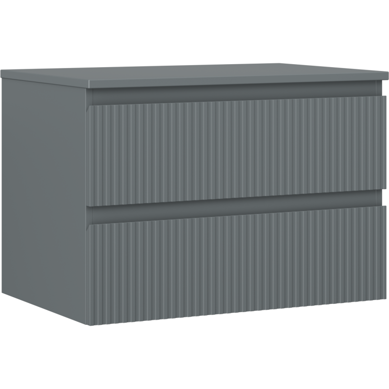 Mexen Rivel шкаф за баня под мивка 70 см с плот, 2 чекмеджета, релефен, графит мат - 91A20-07047-2-BFFC66