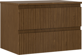 Mexen Rivel баня шкаф за умивалник 70 см с плот, 2 чекмеджета, рифел, орех - 91A20-07047-2-BFFC86