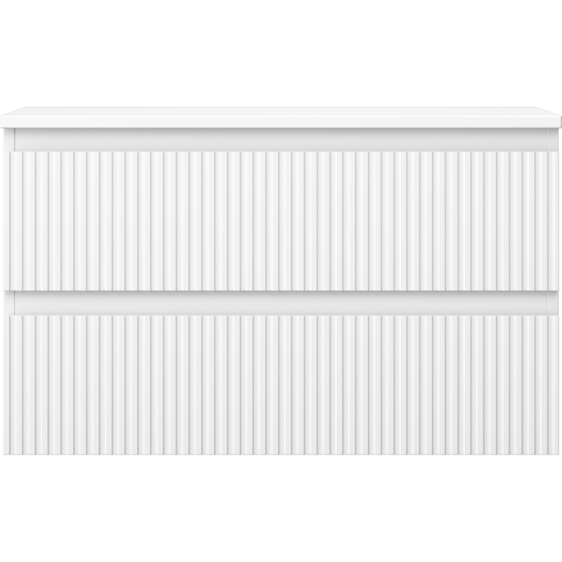 Mexen Rivel шкаф баня под мивка 80 см с плот, 2 чекмеджета, оребрен, бял мат - 91A20-08047-2-BFFC01