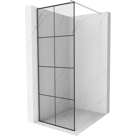 Mexen Kioto душ-преграда Walk-in 90 x 200 см, черна решетка 8 мм, хром - 800-090-101-01-77