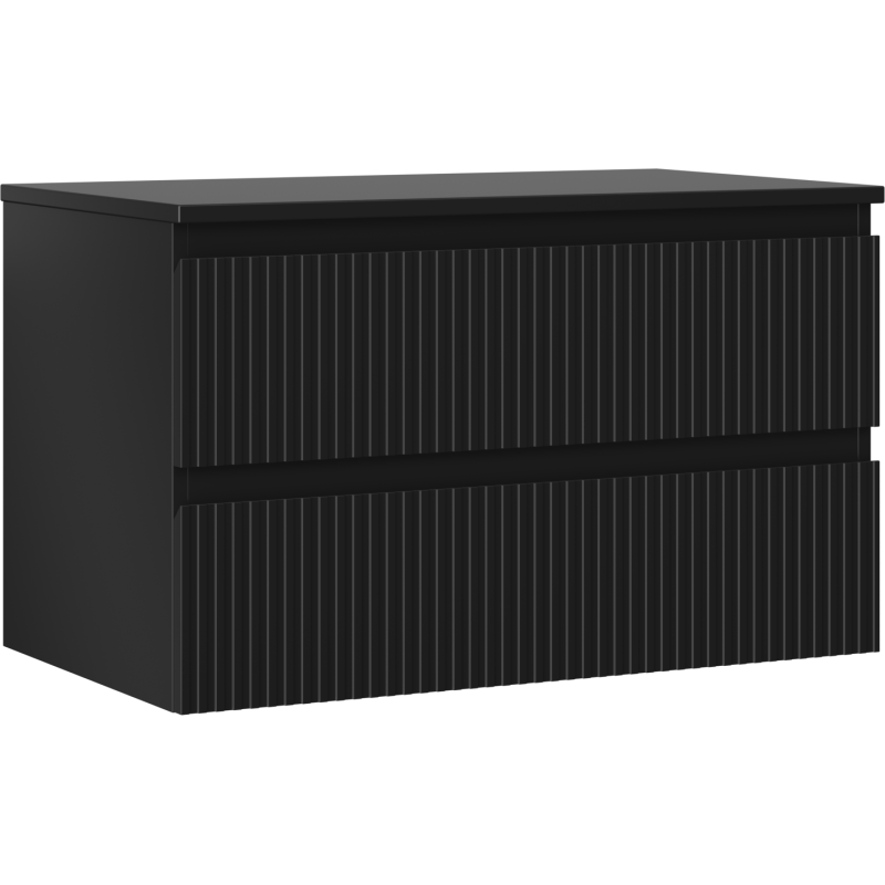 Mexen Rivel шкаф за баня за под мивка 80 см с плот, 2 чекмеджета, оребрен ,