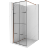 Mexen Kioto стена за душ Walk-in 70 x 200 см, черна решетка 8 мм, розово злато - 800-070-101-60-77