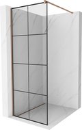 Mexen Киото стена за душ Walk-in 90 x 200 см, черен шаблон 8 мм, розово злато - 800-090-101-60-77