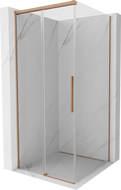 Mexen Rox плъзгаща се душ кабина 90 x 90 см, прозрачна, четкана мед - 8C2-090-090-65-00