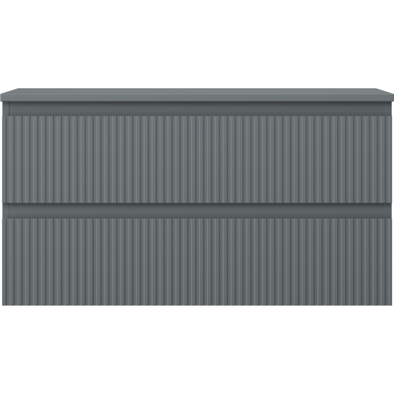 Mexen Rivel шкаф за баня под мивка 90 см с плот, 2 чекмеджета, рифован, графит