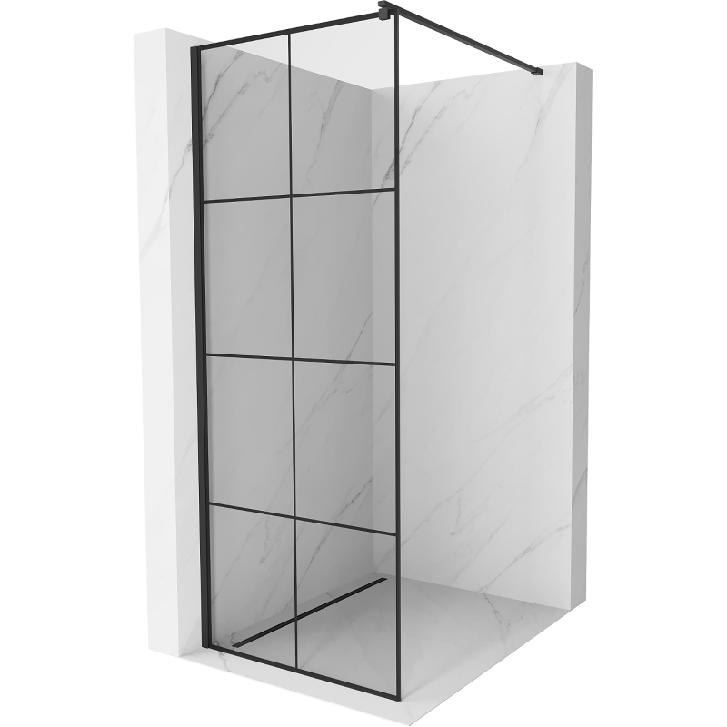 Mexen Kioto душ кабина Walk-in 70 x 200 см, черна решетка 8 мм, черна - 800-070-101-70-77