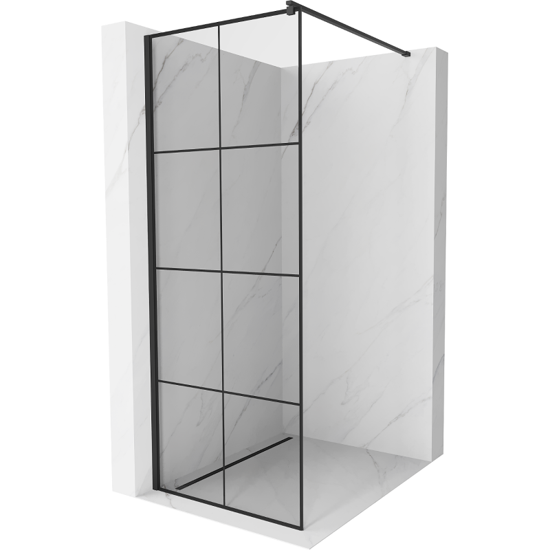 Mexen Kioto душ-преграда Walk-in 90 x 200 см, черна решетка 8 мм, черна - 800-090-101-70-77