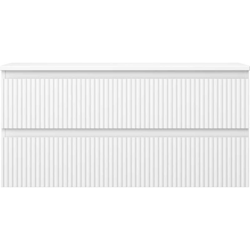 Mexen Rivel шкаф за баня под мивка 100 см с плот, 2 чекмеджета, рифлован, матово бял - 91A20-10047-2-BFFC01