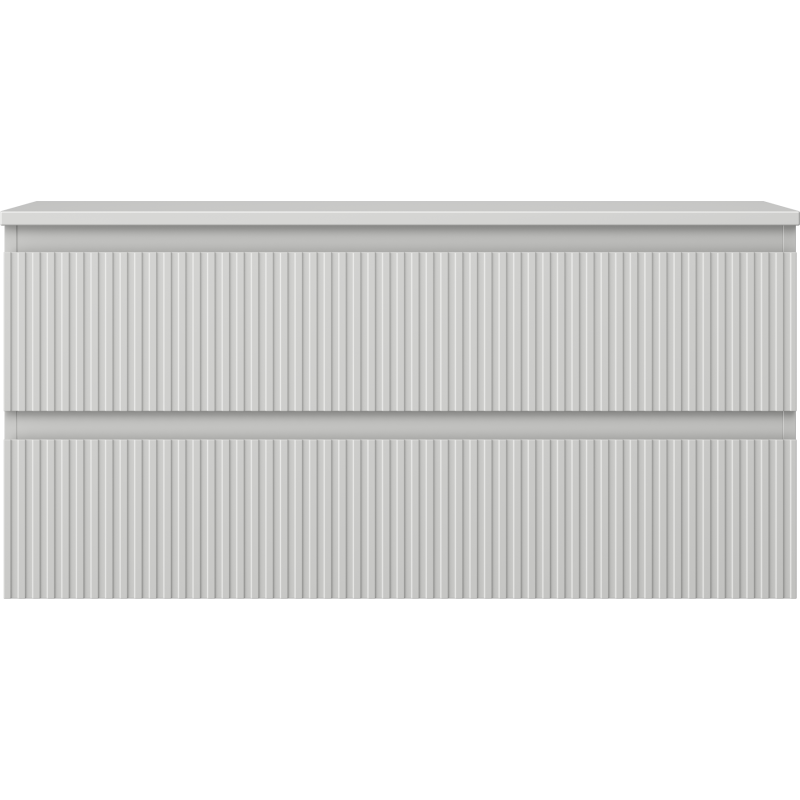 Mexen Rivel баня шкаф за мивка 100 см с плот, 2 чекмеджета, рифелован, сив мат - 91A20-10047-2-BFFC62