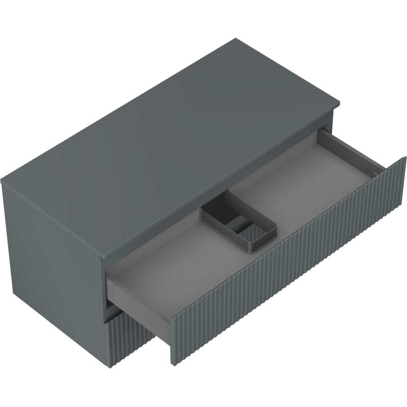 Mexen Rivel шкаф за баня под мивка 100 см с плот, 2 чекмеджета, профилиран, графит мат - 91A20-10047-2-BFFC66