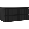 Mexen Rivel баня шкаф под мивка 100 см с плот, 2 чекмеджета, с ребра, черен мат
