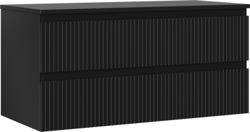 Mexen Rivel баня шкаф под мивка 100 см с плот, 2 чекмеджета, с ребра, черен мат