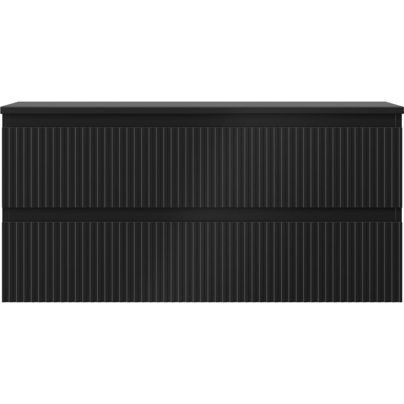 Mexen Rivel баня шкаф под мивка 100 см с плот, 2 чекмеджета, с ребра, черен мат