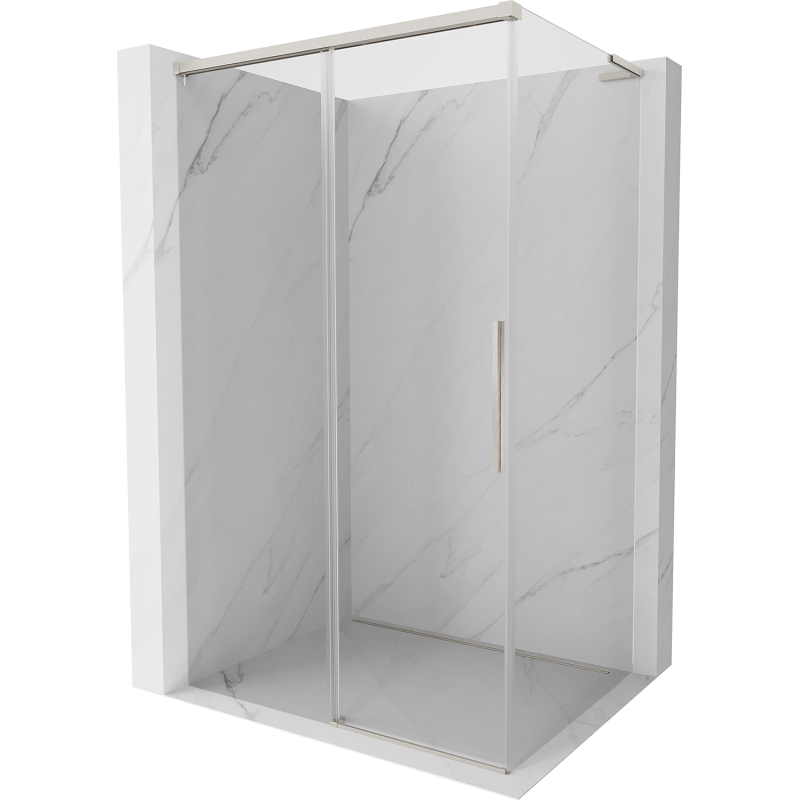 Mexen Rox L плъзгаща се душ кабина 90 x 95 см, прозрачна, четкан никел - 8C2L-090-095-97-00