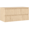 Mexen Rivel баня шкаф за мивка 100 см с плот, 2 чекмеджета, с канали, дъб - 91A20-10047-2-BFFC81