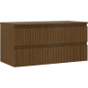 Mexen Rivel шкаф за баня под умивалник 100 cm с плот, 2 чекмеджета, рифелована, орех - 91A20-10047-2-BFFC86