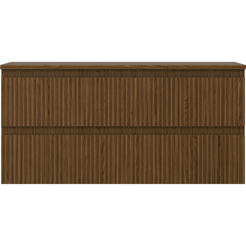 Mexen Rivel шкаф за баня под умивалник 100 cm с плот, 2 чекмеджета, рифелована, орех - 91A20-10047-2-BFFC86