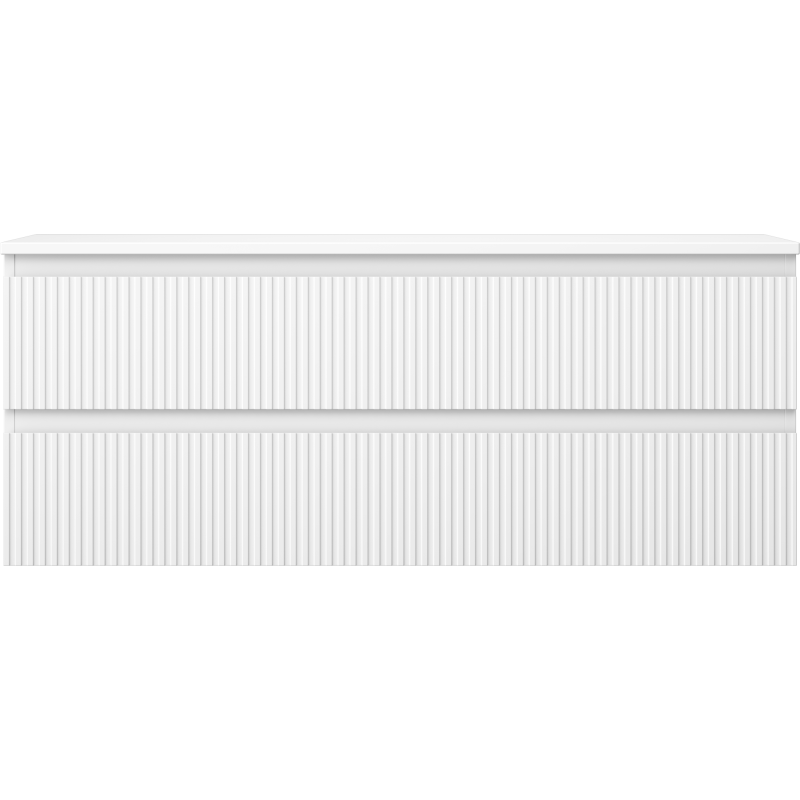 Mexen Rivel баня кабинет с умивалник 120 см с плот, 2 чекмеджета, оребряване, бял мат - 91A20-12047-2-BFFC01