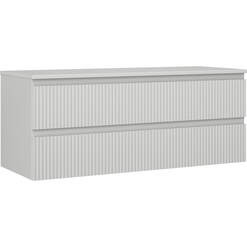 Mexen Rivel баня шкаф под мивка 120 см с плот, 2 чекмеджета, набраздена, сива мат - 91A20-12047-2-BFFC62