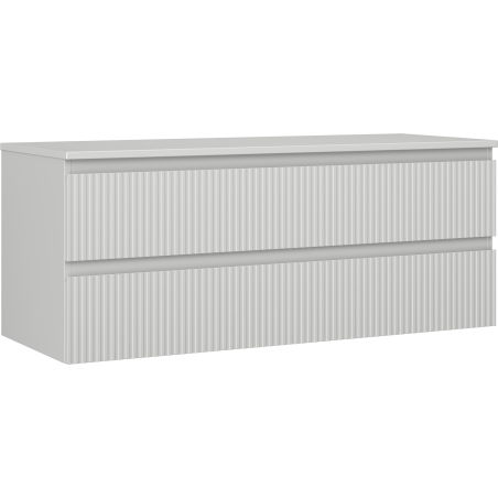 Mexen Rivel баня шкаф под мивка 120 см с плот, 2 чекмеджета, набраздена, сива мат - 91A20-12047-2-BFFC62