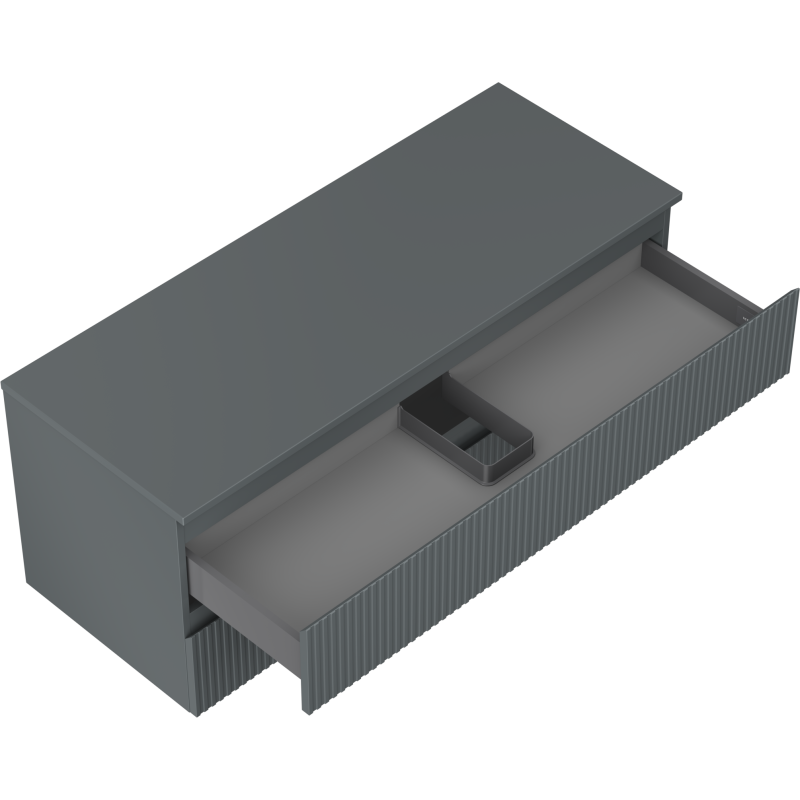 Mexen Rivel шкафче за баня под мивка 120 см с плот, 2 чекмеджета, гофрирано,