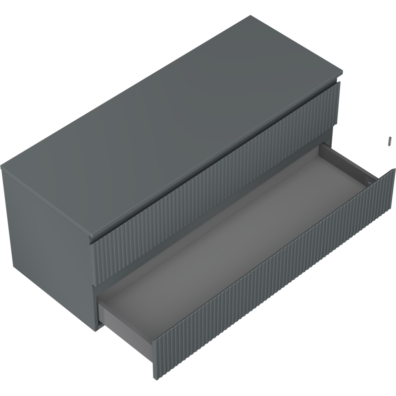 Mexen Rivel шкафче за баня под мивка 120 см с плот, 2 чекмеджета, гофрирано,