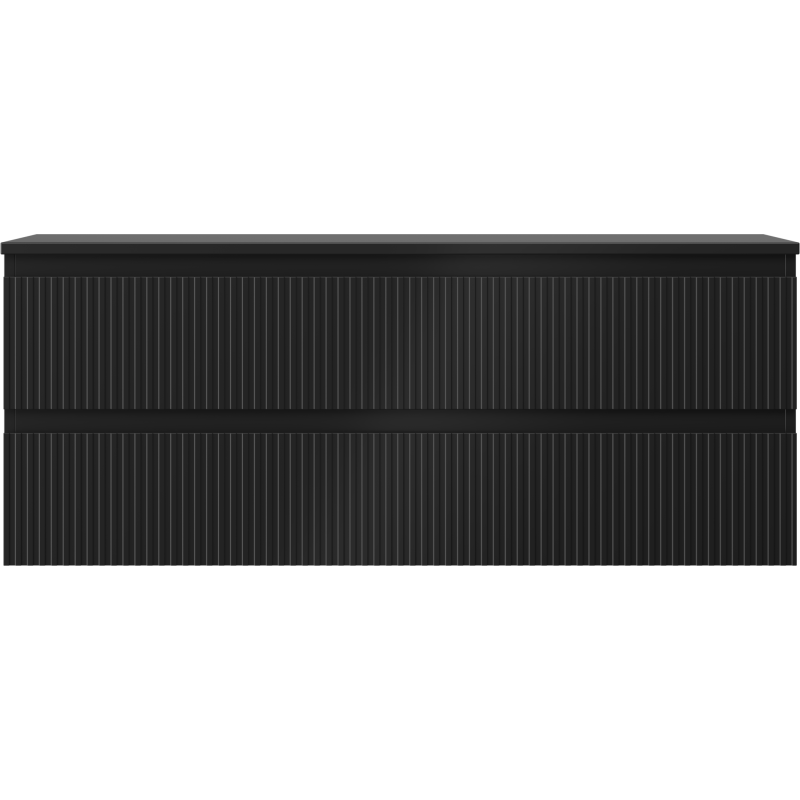 Mexen Rivel шкаф за баня под мивка 120 см с плот, 2 чекмеджета, канализирана, черна матирана - 91A20-12047-2-BFFC71