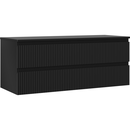 Mexen Rivel шкаф за баня под мивка 120 см с плот, 2 чекмеджета, канализирана, черна матирана - 91A20-12047-2-BFFC71
