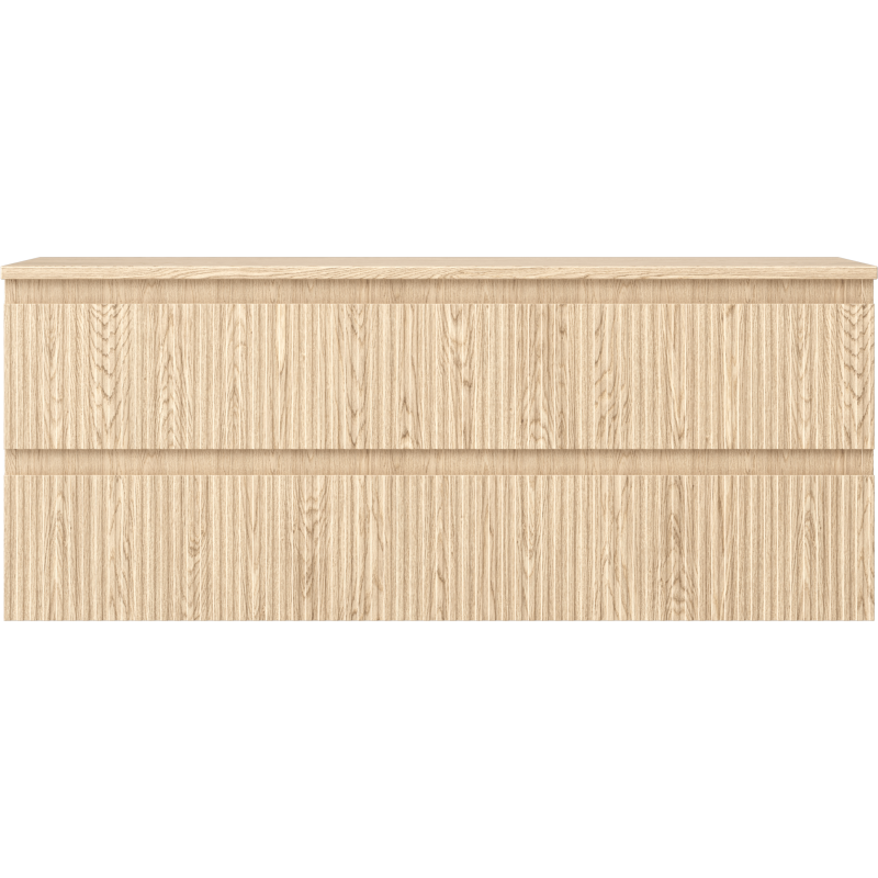 Mexen Rivel шкаф за баня под мивка 120 см с плот, 2 чекмеджета, гофриран, дъб - 91A20-12047-2-BFFC81