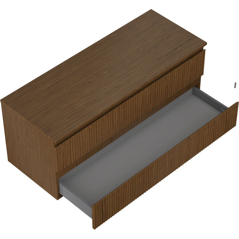 Mexen Rivel баня шкаф под мивка 120 см с плот, 2 чекмеджета, набразден, орех - 91A20-12047-2-BFFC86